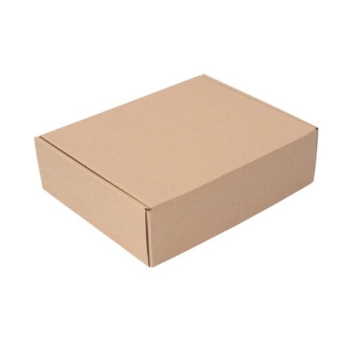 Caja de carton auto armable medidas 25x25x6 cafe